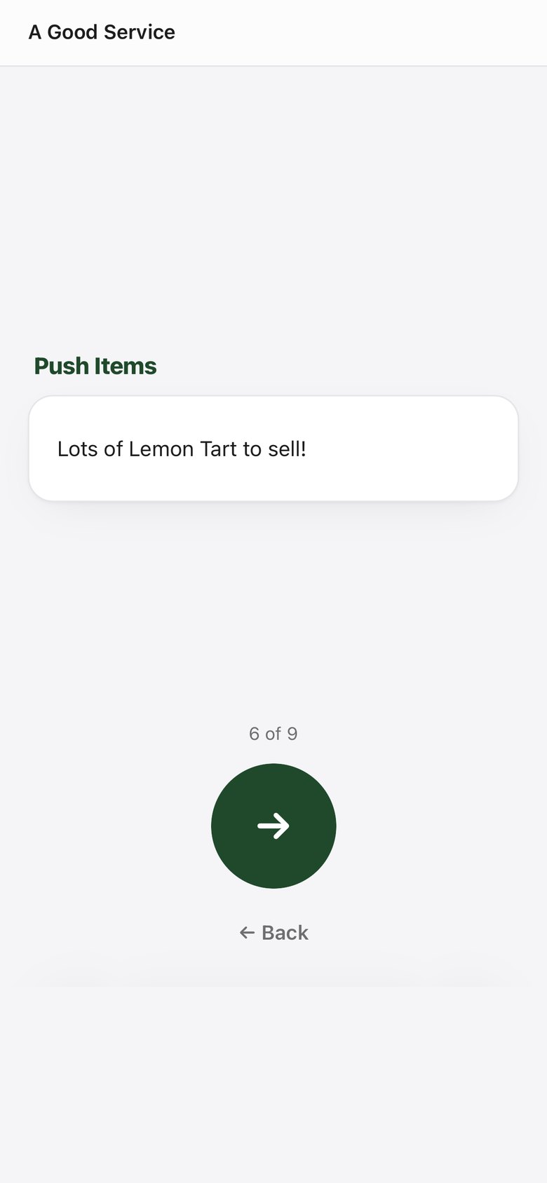 Push items